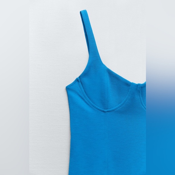 BLUE ZARA DRESS LARGE NWT - Picture 7 of 12